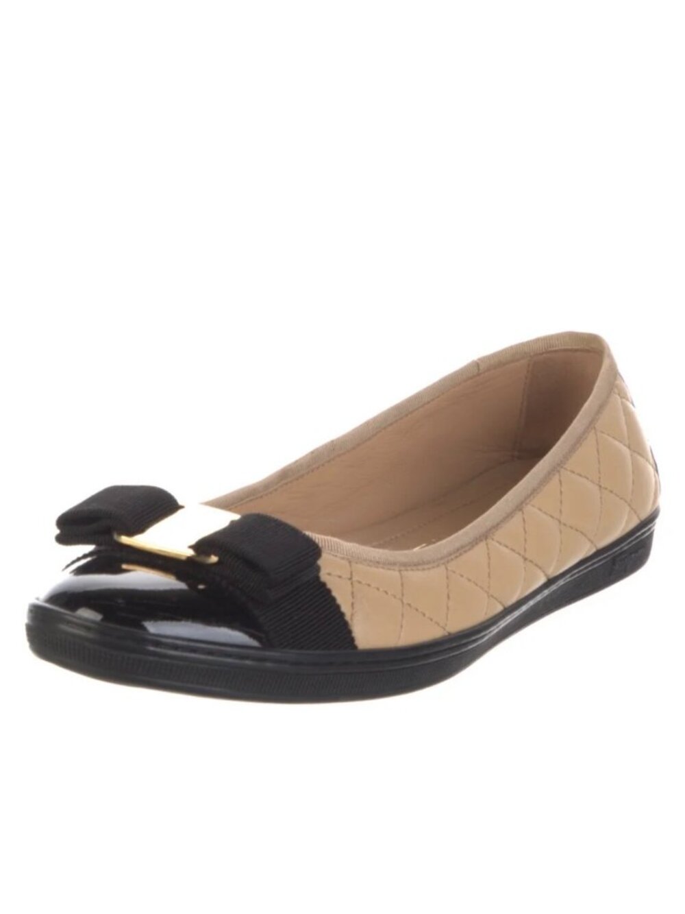 Salvatore Ferragamp Rufina Bow Quilted Sneaker Flat - 9M